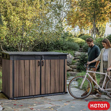Keter Rosewood Horizon 6ft 3" x 3ft 7" Horizontal 2,020 Litre Storage Shed