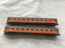 ROCO N GAUGE PAIR OF x2 SBB CFF FFS ORANGE COACHES - PLEASE READ