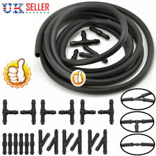 Black Rubber Windscreen Wiper Washer Jet Tube Pipe Hose 200CM With Connector