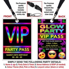 GLOW PARTY THEME LANYARD VIP