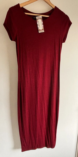 Boohoo burgundy jersey midi - boohoo,