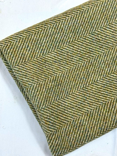 Olive green herringbone - green, wool