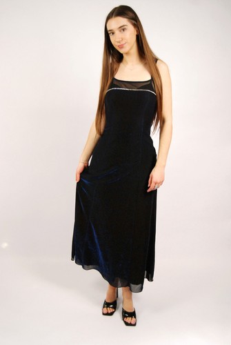 90s prom gown - gown, blue