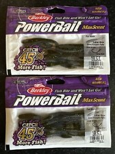2x Berkley Power Bait Max Scent 3.6” Flat Worm Green Pumpkin Party 10CT 
