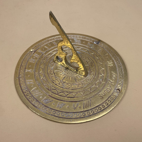 Antique brass gold sun dial - gold,