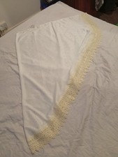 Lace Trim Sparkly Cream One Piece Long Prayer Hijab