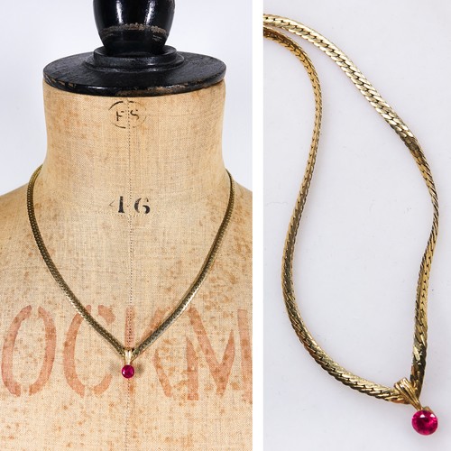 Vintage 80s real ruby drop - vintage,