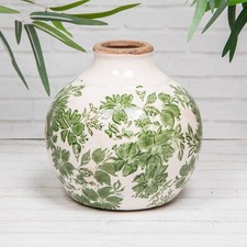 Vintage Green Cream Floral