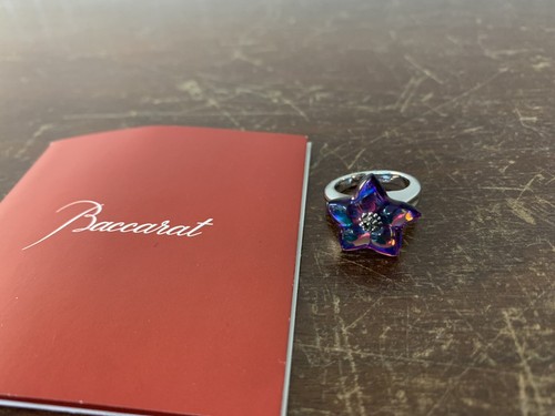 Baccarat crystal flower ring - crystal,