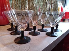 A Set of Eight Fabulous Vintage 1960's Pink Lady Champagne Glasses