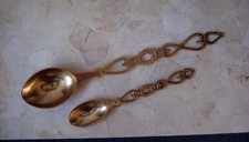 2 SOLID BRASS LOVE SPOONS, 15
