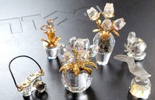 (PICK 1) Authentic Swarovski SIGNED Silver Crystal Memories Figurine w Gold Trim