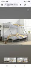 Nexus Metal Triple Sleeper Bunk Bed Frame 3ft Single Top & 4ft6 Double Bottom