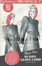Knitting & Crochet Pattern Vintage 1940s Womens  Snoods & Shopping Bag