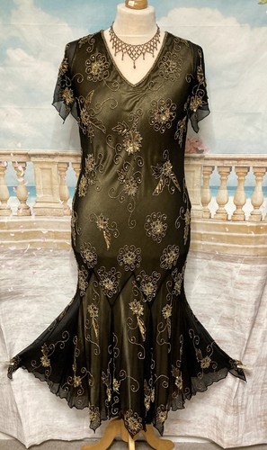 Silk beaded chiffon dress - silk, 16