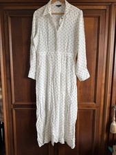 Topshop Ivory midi polka dot shirt dress size 14 BNWOT