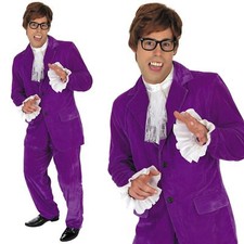 Mens 60s Gigolo Powers Fancy Dress Austin Costume+ Accessories -FAST + FREE POST