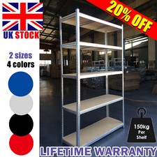 Heavy Duty Racking Garage Shelves 5 Tier Storage Shelving Unit Steel Warehouse 