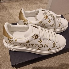 Louis Vuitton Time Out Trainers Size 36 EU White & Gold New With Box & Dustbag