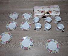 Crown Dynasty 12 Piece Tea Set Bone China Cup Saucer Vintage Floral  Please Read
