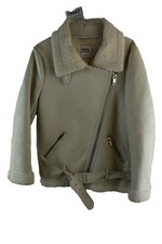 ZARA Beige Faux Leather Biker