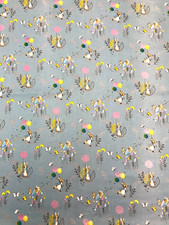 Beatrix Potter PETER RABBIT Blue Cotton Fabric Remnant 20" x 22" John Lewis FQ