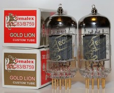 Matched Pair Genalex Gold Lion ECC83 / B759 / 12AX7  tubes, Brand New in Box !