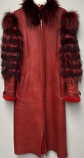 Long Red Lamb skin shearling