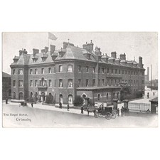 GRIMSBY Royal Hotel, Great Central Railway Postcard Postally Used 1915