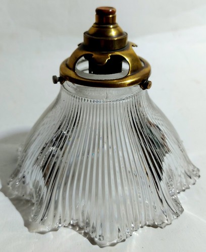 Antique glass holophane - 6",