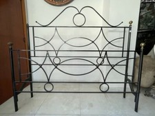 Double Bed Wrought Iron Black