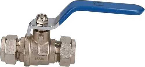 15mm lever ball valve - ball, blue