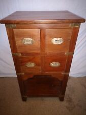 SOLID SHEESHAM RECLAIMED AND FULLY WAXED FOUR DRAWER CHEST OF DRAWERS WITH INLAY
