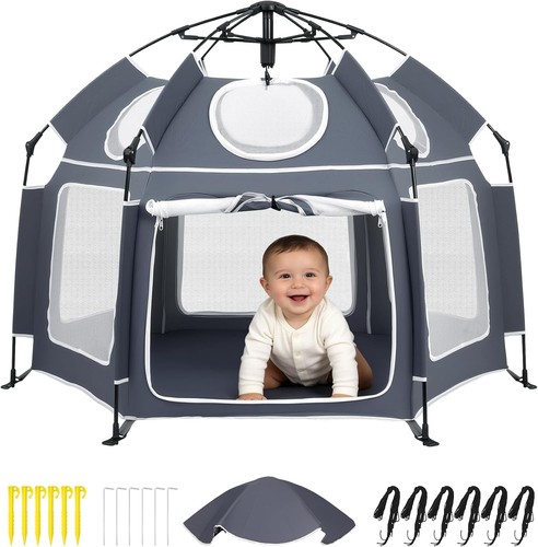 Homgen foldable pop playpen - foldable, up