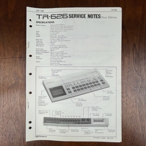 Vintage original roland 626 - original, tr-626