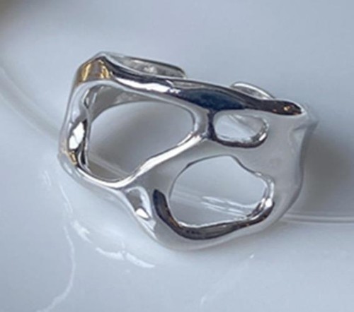 Chunky silver plated ring - plated,