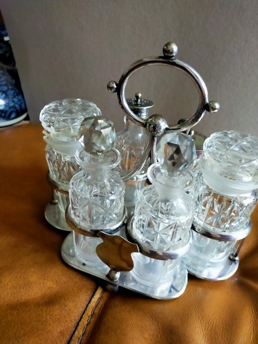 Silver plated piece crystal - silver,