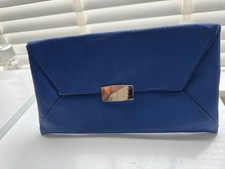 DOROTHY PERKINS NAVY BLUE SUEDETTE CLUTCH BAG    12” X 7.5”