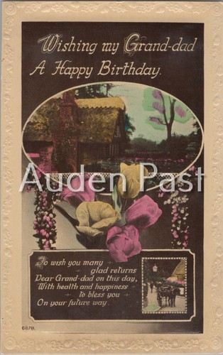 Vintage hand colored birthday - hand-colored,
