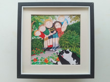 Beryl Cook - Watching The Cat  print FRAMED