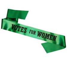 Green votes for women sash - green,