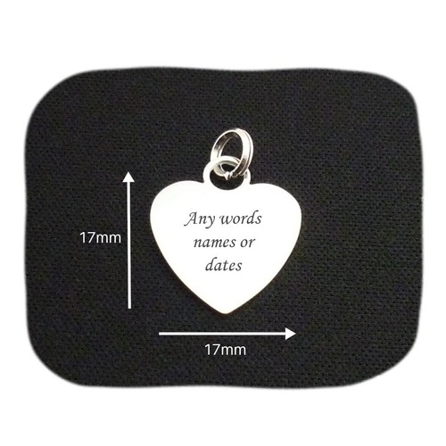 Engraved heart charms - heart, for