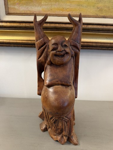 Hand carved wooden laughing - carved,