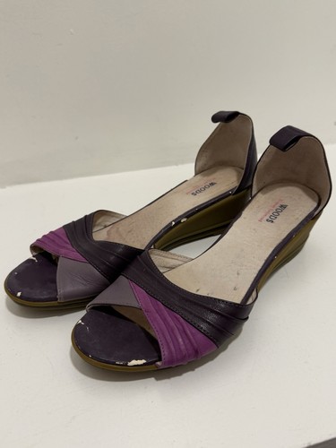 Woods leather wedge - woods, sandals