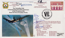 Caterpillar Club 40th Flown RAFM Cover: 1985 VE Day 40th Ann SHS + Multi Signed