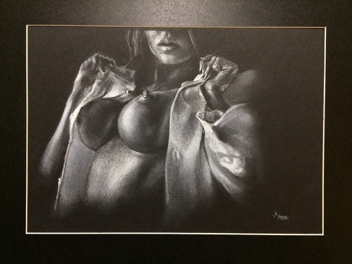Original art drawing nude noir - original,