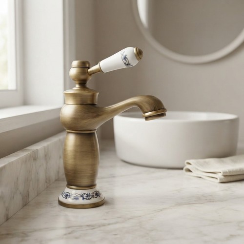 Elegant antique brass mixer - elegant,
