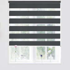 Kokorona Day and Night Zebra Roller Blinds Dual Layer W100cm x L230cm Dark Grey