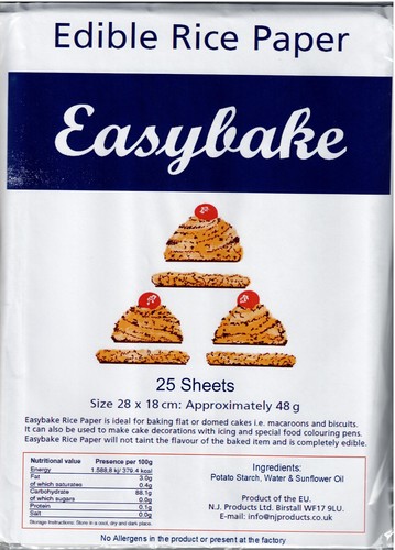 Rice paper easybake sheets - rice, 25