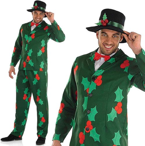 Mens christmas holly suit - mens,